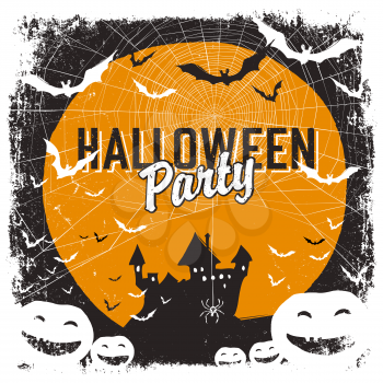 Halloween party invitation with isolated borders