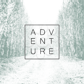 Adventure poster design yemplate. Halftone background with road image