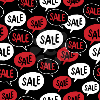 Black Friday Seamless pattern. Speech Bubble with Sale Word. Background for black friday advertising projects
