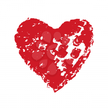 Red Heart Grunge Symbol.  