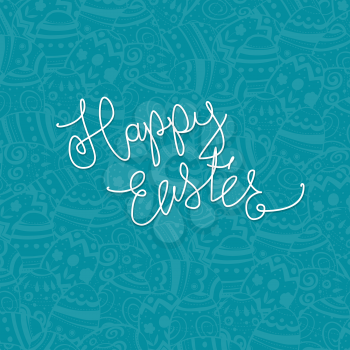 Happy Easter. Eggs pattern monochrome background. Holiday design template. 