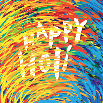 Happy holi greetings card vector
