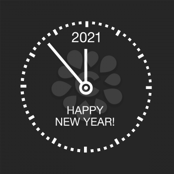 New Year clock illustration concept. Holiday symbol.