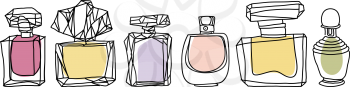 Perfume vector illustrations set.