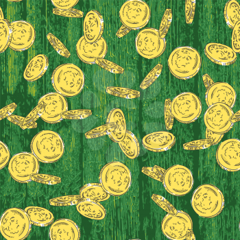 St. Patrick's day Background with fallen coins. Vector background