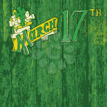 Festive St. Patrick's day with the inscription 17th March. Vector background