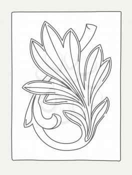 Academic art element. Gypsum rosette. Vector illustration