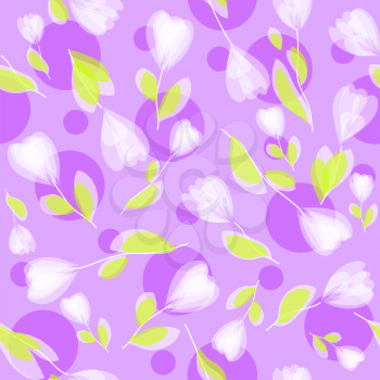 Seamless decorative floral pattern with painting flowers