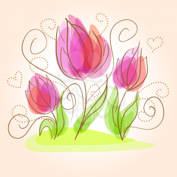Cute floral background with a beautiful flowers