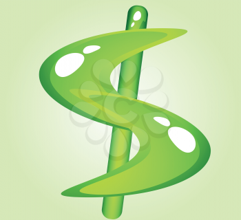 Green shiny dollar symbol