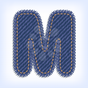 Letter M from jeans alphabet