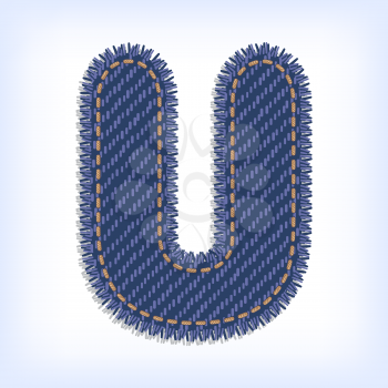 Letter U from jeans alphabet