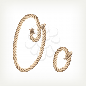 Rope alphabet. Letter O