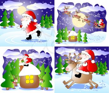 Set of 4 fanny Christmas cards