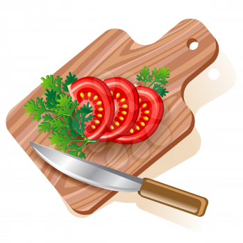 Tomato on cutting board