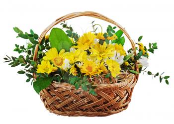 Royalty Free Photo of Daisies in a Wicker Basket