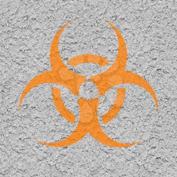 Biohazard Symbol on Old Dirty Concret Wall.