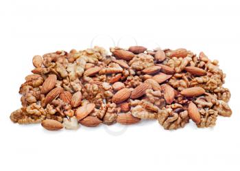 Nuts mix isolated on white background. Closeup.
