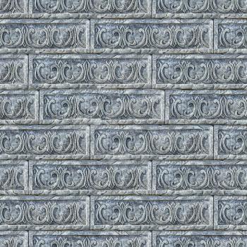 Seamless Tileable Texture of Gray Decorative Bricks Wall.
