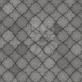 Gray Figured Pavement. Seamless Tileable Texture.