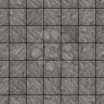 Gray Square Pavement with Scuffed. Seamless Tileable Texture.
