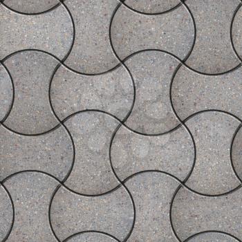 Gray Figured Pavement as Truncated Circle. Seamless Tileable Texture.