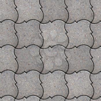 Gray Pavement of Figured Quadrilaterals. Seamless Tileable Texture.