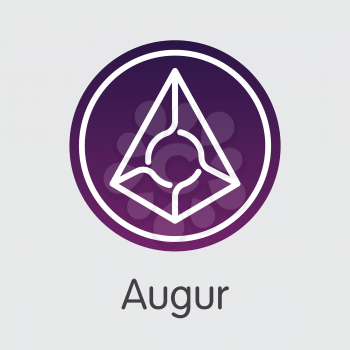 Augur Vector Graphic Symbol for Internet Money. Blockchain Cryptocurrency Trading Sign of REP and Icon for using in Web Projects or Mobile Applications.
