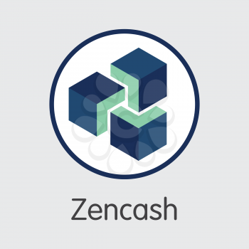 Zencash Blockchain Trading Sign. Blockchain, Block Distribution ZEN Transaction Icon