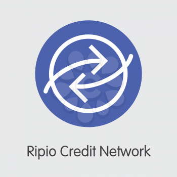 Vector Ripio Credit Network Blockchain Cryptocurrency Web Icon. Mining, Coin, Exchange. Vector Colored Logo of RCN.