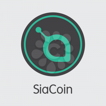 Vector Siacoin Blockchain Cryptocurrency Element. Mining, Coin, Exchange. Vector Colored Logo of SC.