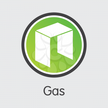 GAS - Gas. The Logo or Emblem of Virtual Currency, Market Emblem, ICOs Coins and Tokens Icon.