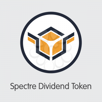 SXDT - Spectre Dividend Token. The Logo or Emblem of Virtual Momey, Market Emblem, ICOs Coins and Tokens Icon.