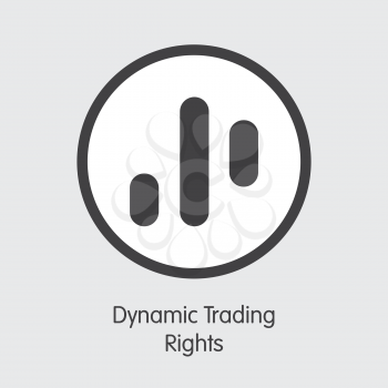 DTR - Dynamic Trading Rights. The Trade Logo or Emblem of Coin, Market Emblem, ICOs Coins and Tokens Icon.