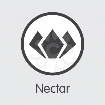 NEC - Nectar. The Market Logo or Emblem of Crypto Coins, Market Emblem, ICOs Coins and Tokens Icon.