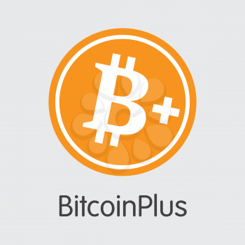 Bitcoinplus. Crypto Currency. XBC Illustration Isolated on Grey Background. Stock Vector Logo.