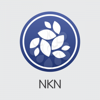 Nkn NKN . - Vector Icon of Cryptographic Currency. 