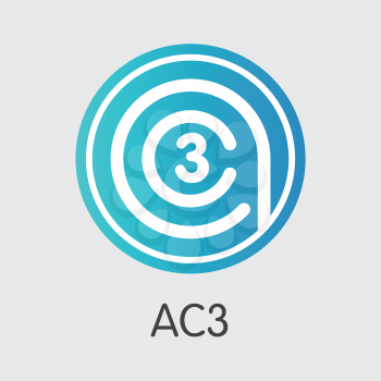 Ac3 Blockchain Coin Symbol. Blockchain, Block, Distribution AC3 Transaction Icon