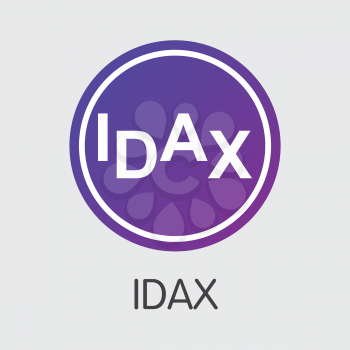 Exchange - Idax. The Crypto Coins or Cryptocurrency Logo. Market Emblem, Coins ICOs and Tokens Icon.