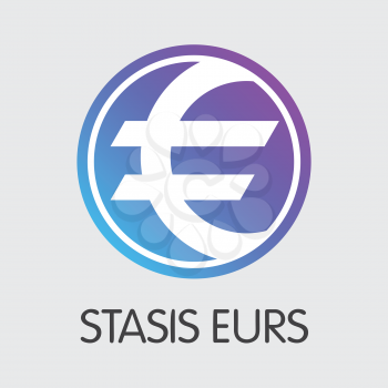 EURS - Stasis Eurs. The Trade Logo or Emblem of Virtual Currency, Market Emblem, ICOs Coins and Tokens Icon.