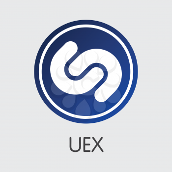 Exchange - Uex Copy. The Crypto Coins or Cryptocurrency Logo. Market Emblem, Coins ICOs and Tokens Icon.