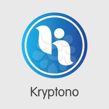 Exchange - Kryptono Copy. The Crypto Coins or Cryptocurrency Logo. Market Emblem, Coins ICOs and Tokens Icon.