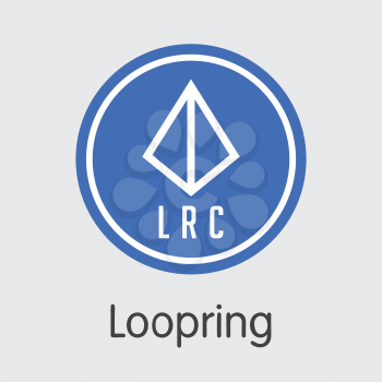 LRC - Loopring. The Market Logo or Emblem of Virtual Momey, Market Emblem, ICOs Coins and Tokens Icon.