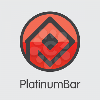 Platinumbar Finance. Cryptographic Currency - Vector Coin Image. Modern Computer Network Technology Symbol. Digital Colored Logo of XPTX. Concept Design Element.