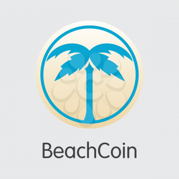 Beachcoin Blockchain Trading Sign. Blockchain, Block Distribution SAND Transaction Icon