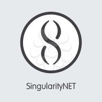 AGI - Singularitynet. The Market Logo or Emblem of Crypto Currency, Market Emblem, ICOs Coins and Tokens Icon.