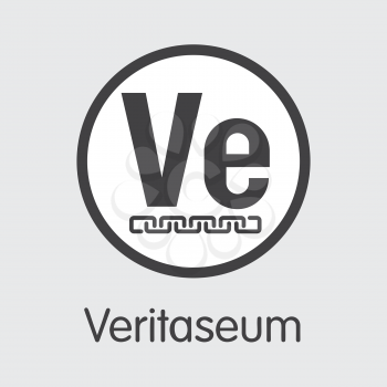 VERI - Veritaseum. The Market Logo or Emblem of Crypto Currency, Market Emblem, ICOs Coins and Tokens Icon.