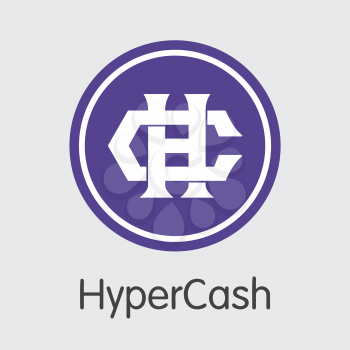 HC - Hypercash. The Market Logo or Emblem of Virtual Currency, Market Emblem, ICOs Coins and Tokens Icon.