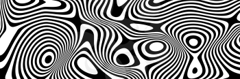 Wavy Stripes Background with Curved Ripple Lines in Black and White. Trendy Vector Zebra Texture.