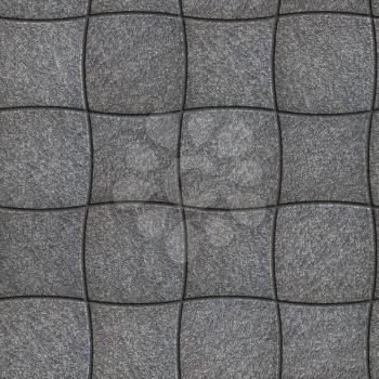 Decorative Gray Pavement of Concave and Convex Quadrilaterals. Seamless Tileable Texture.